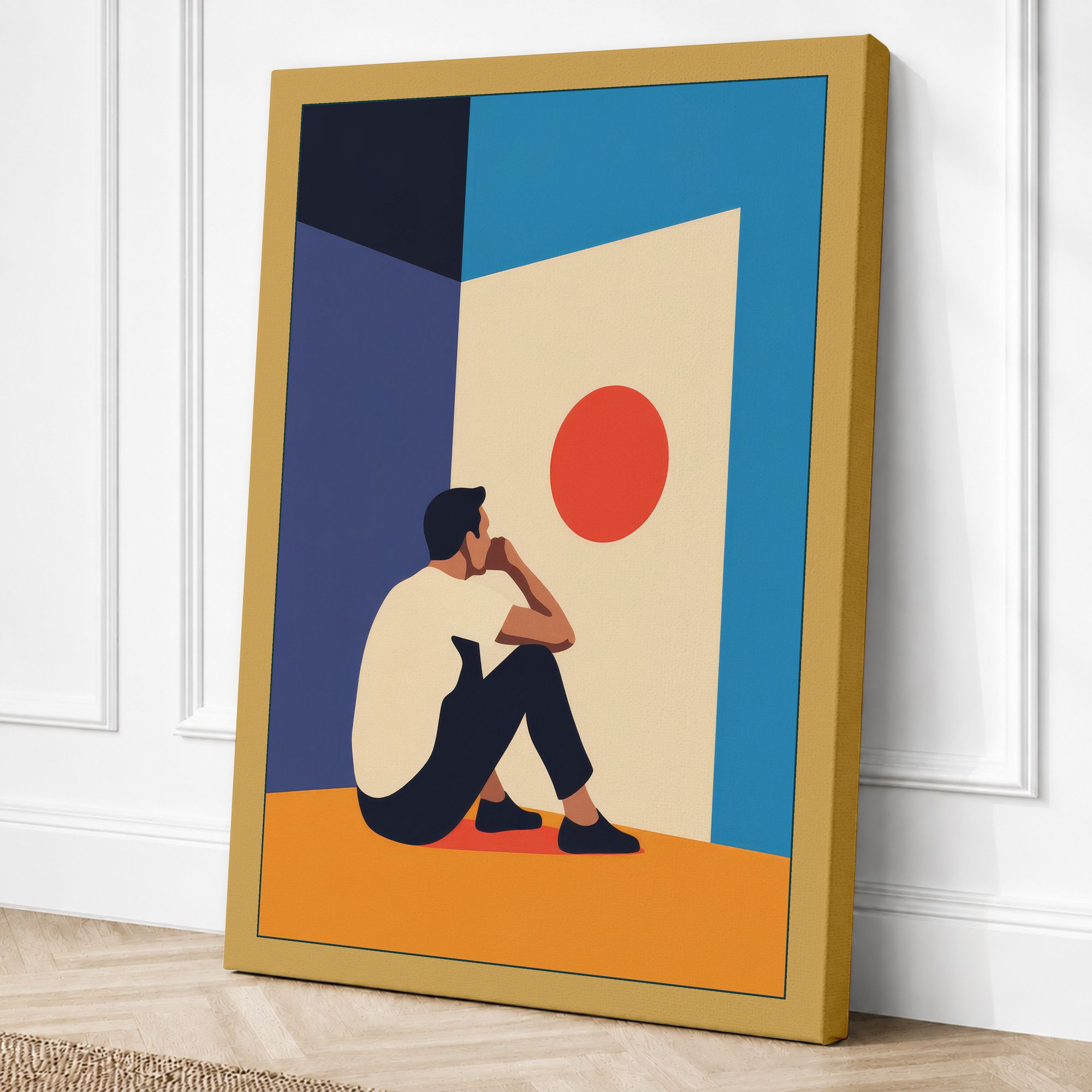 Ochre border canvas
