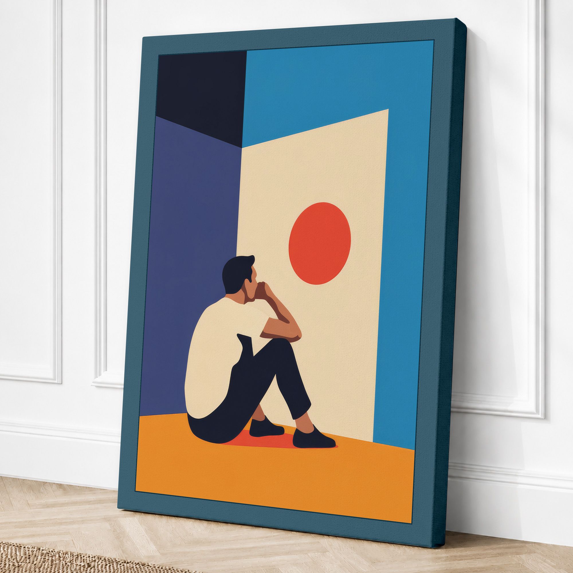 Teal border canvas