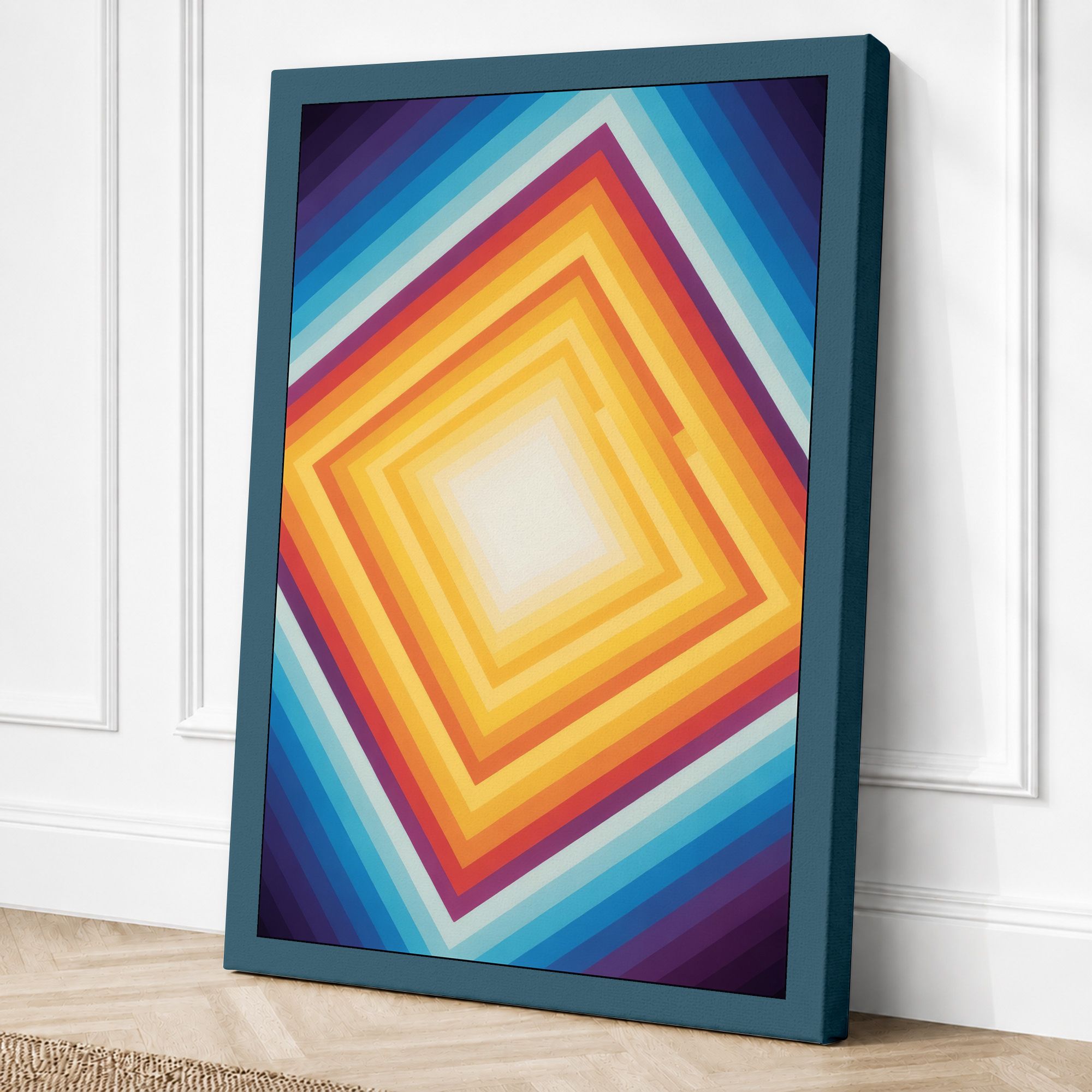 Teal border canvas