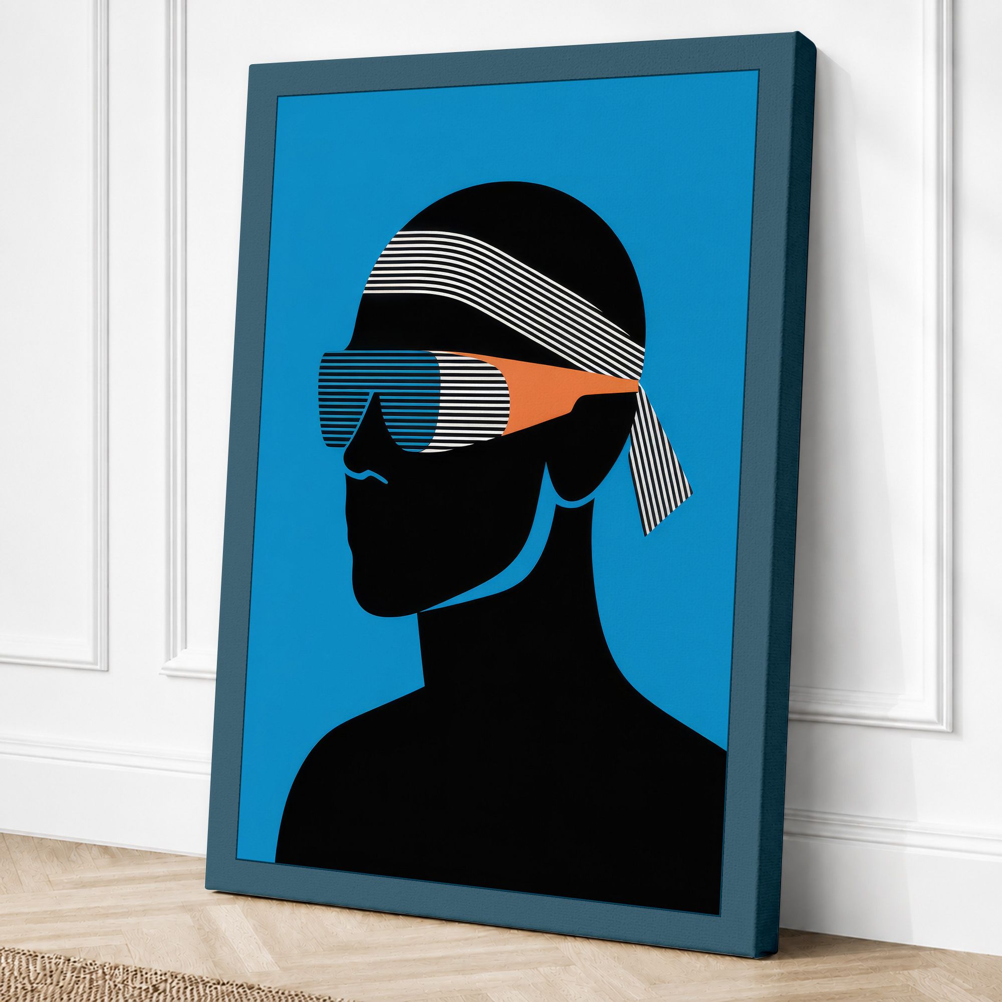 Teal border canvas