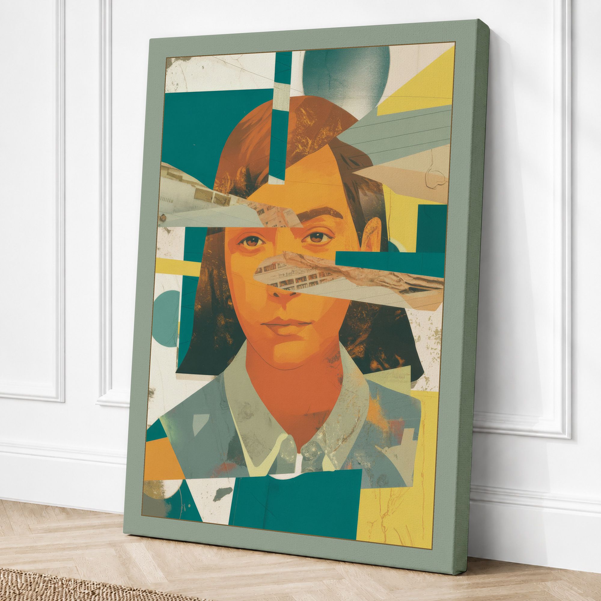 Sage border canvas