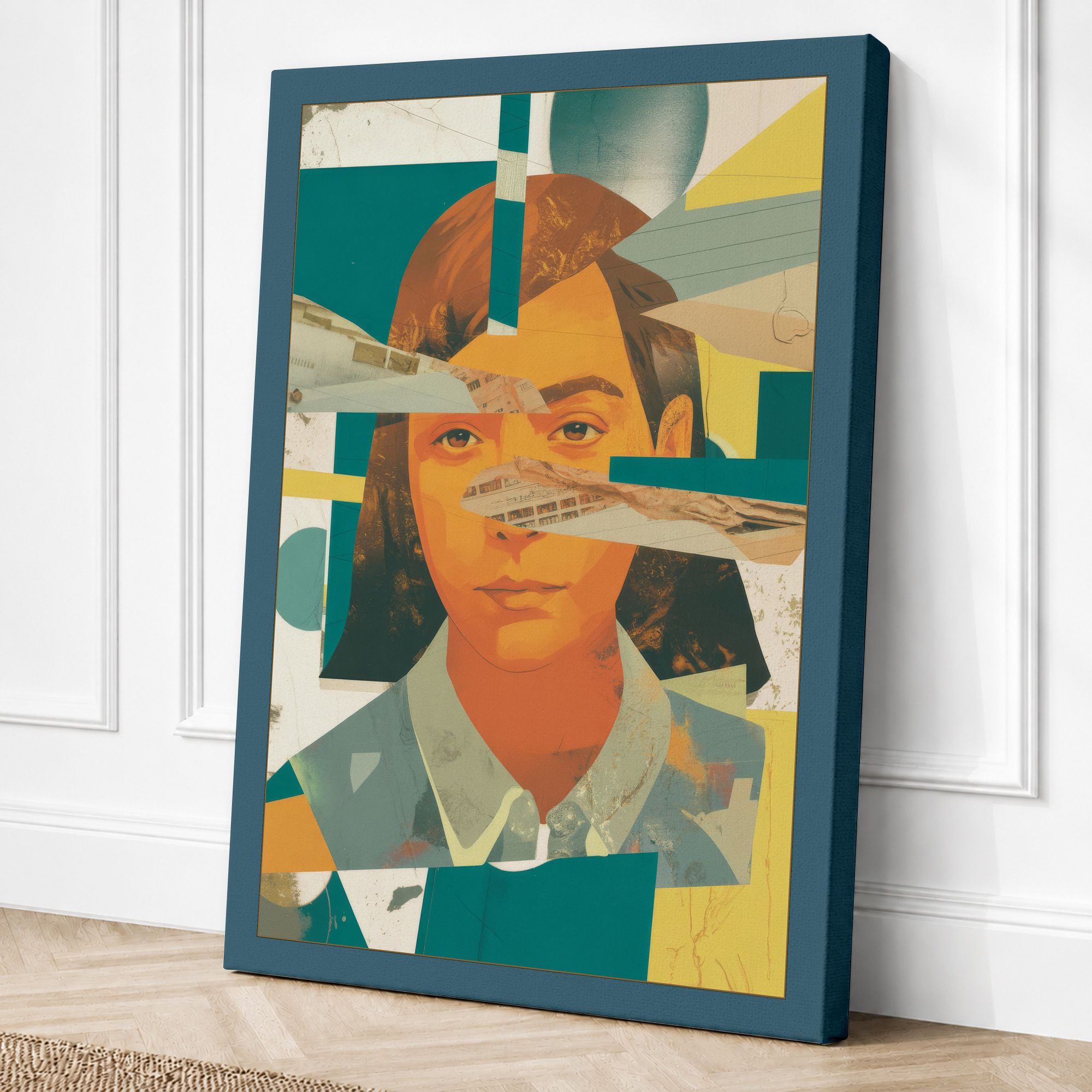 Teal border canvas