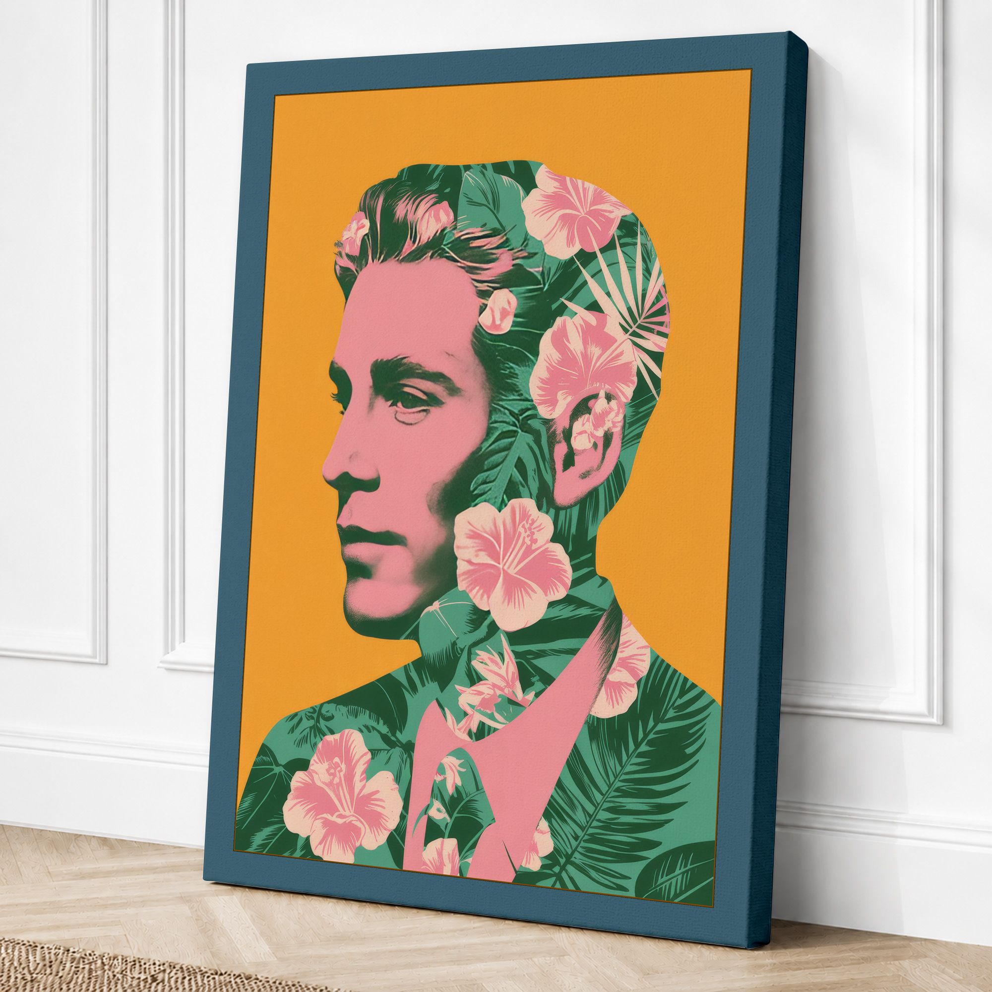 Teal border canvas