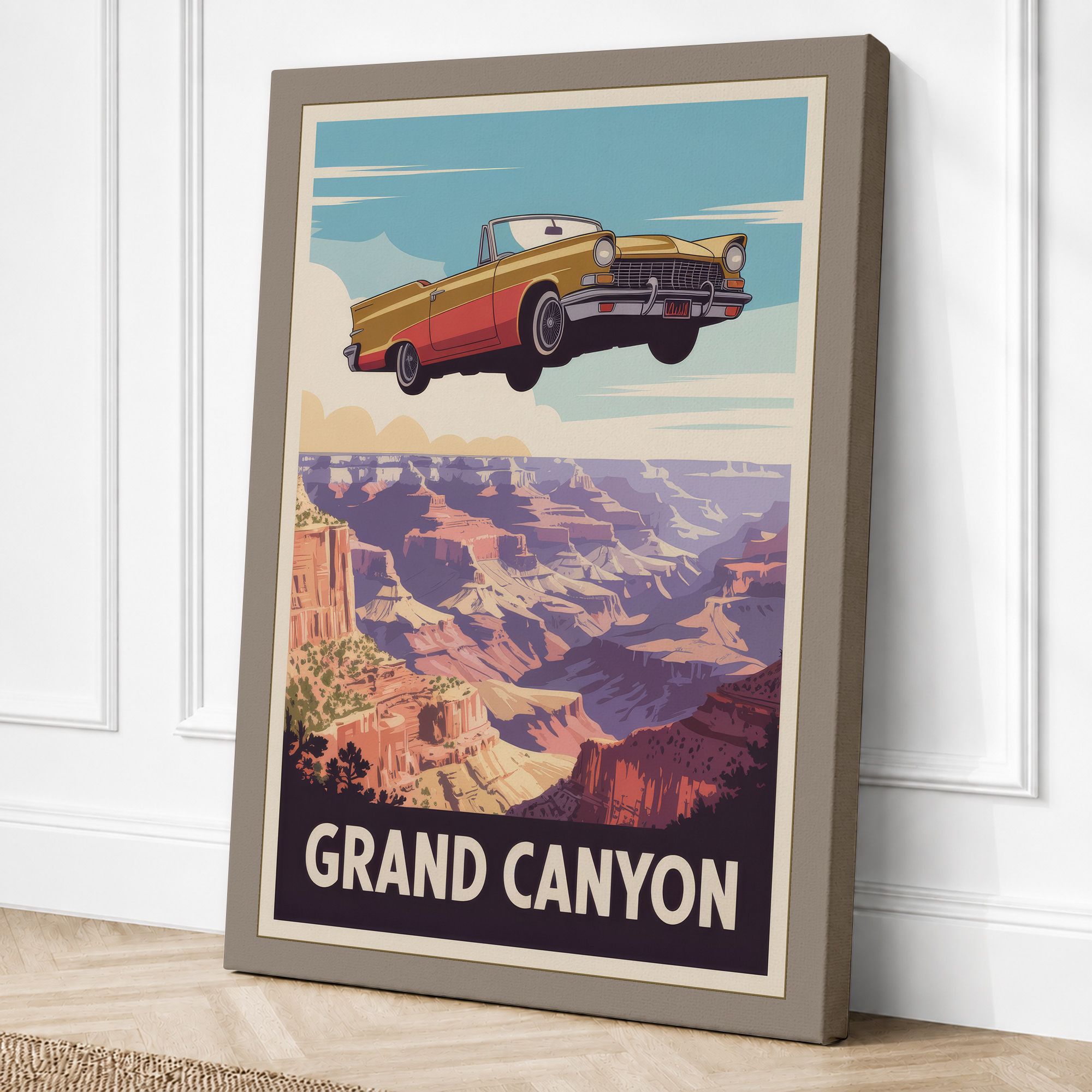 Taupe border canvas