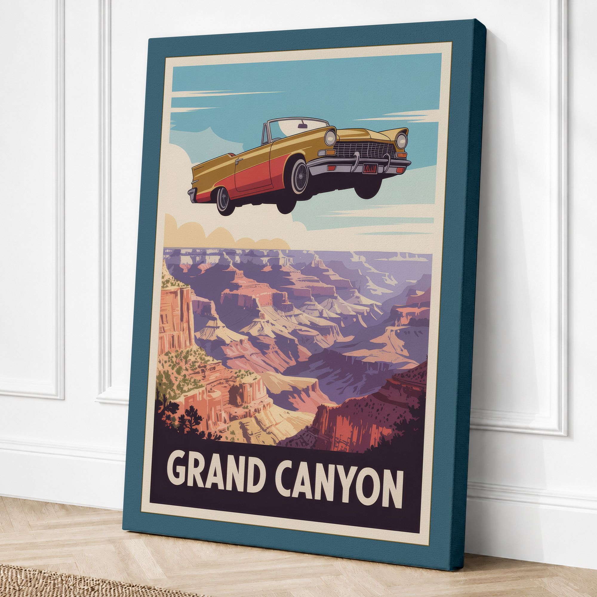Teal border canvas