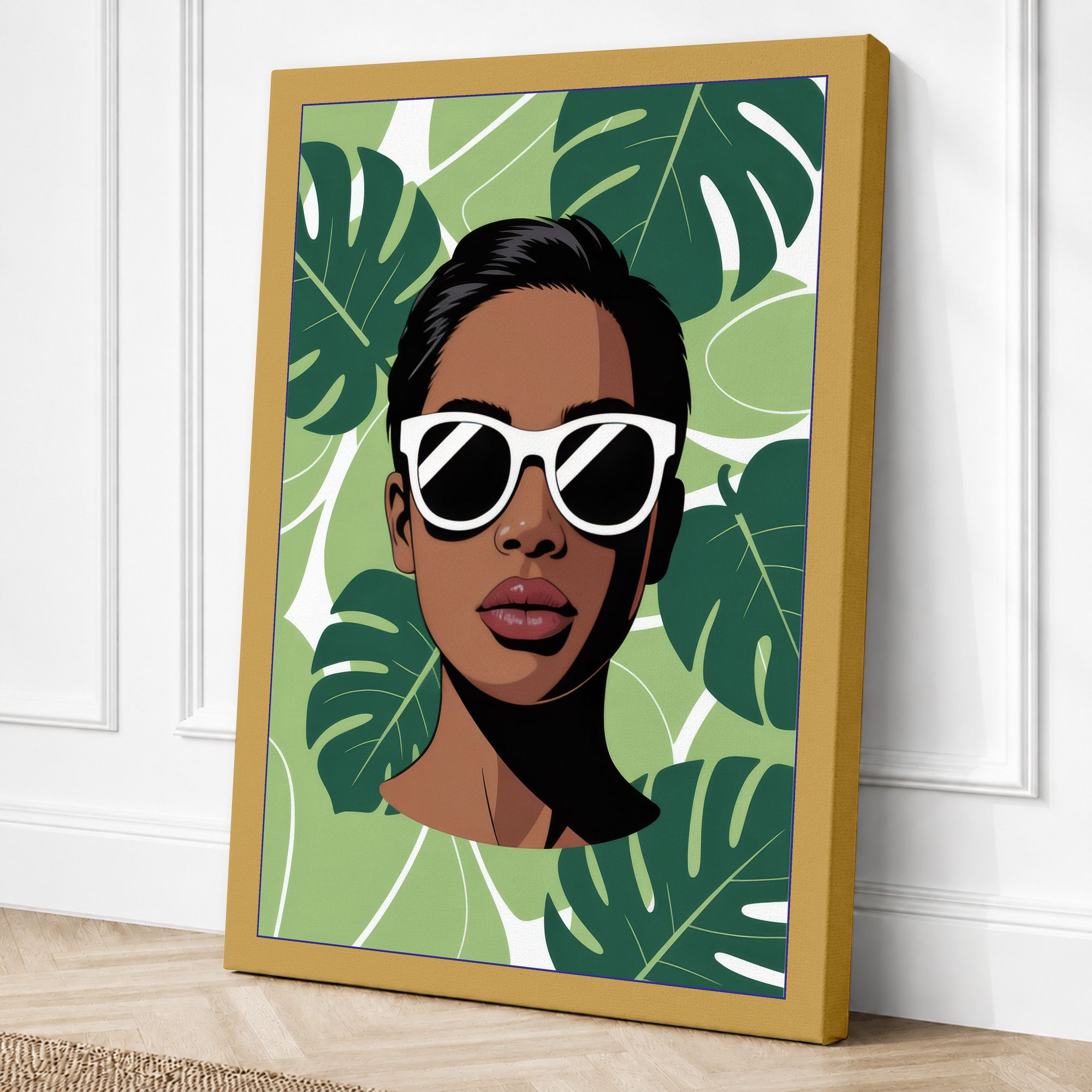Ochre border canvas