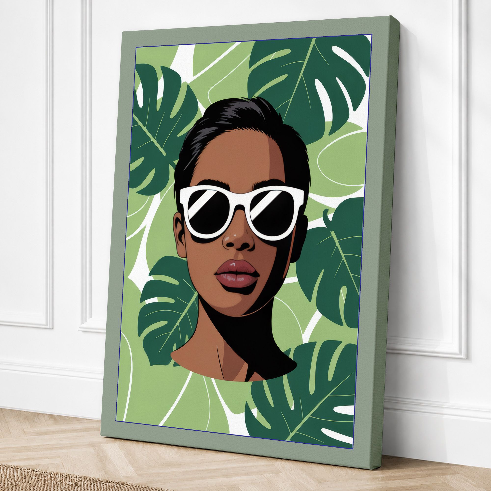 Sage border canvas