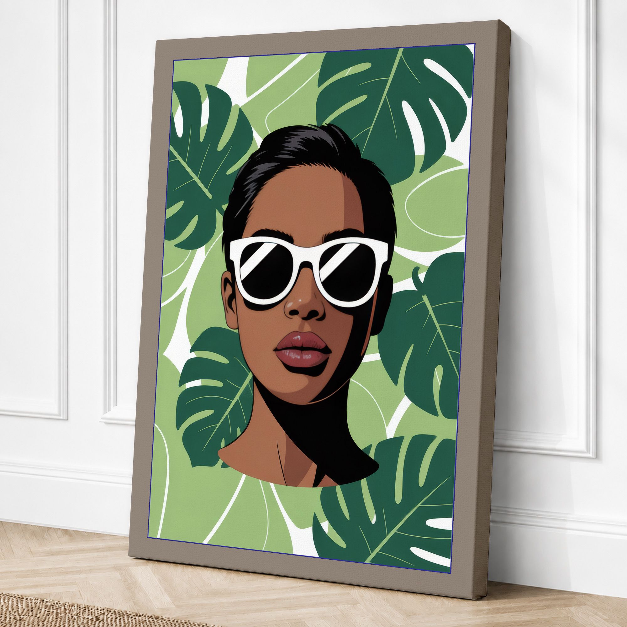 Taupe border canvas