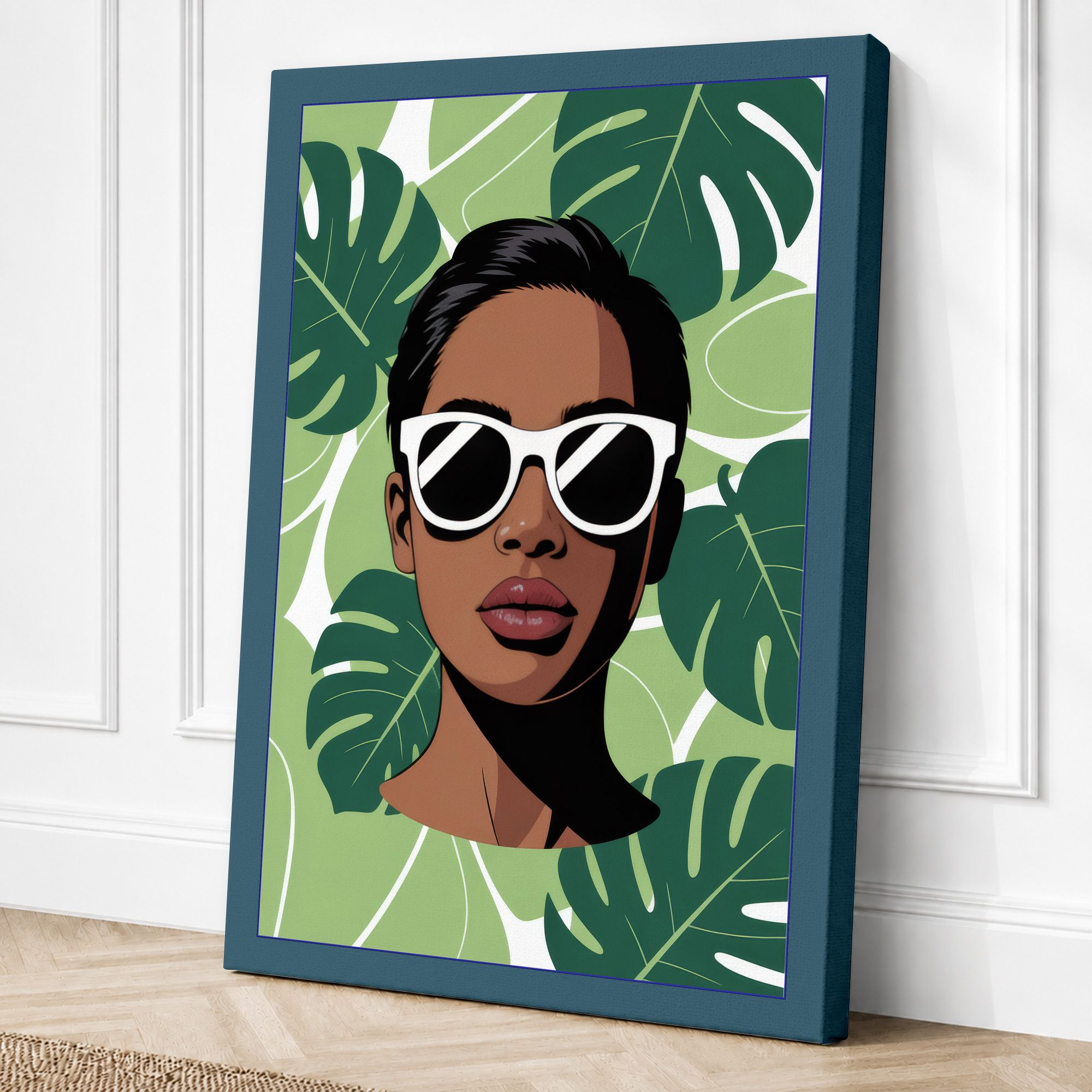 Teal border canvas