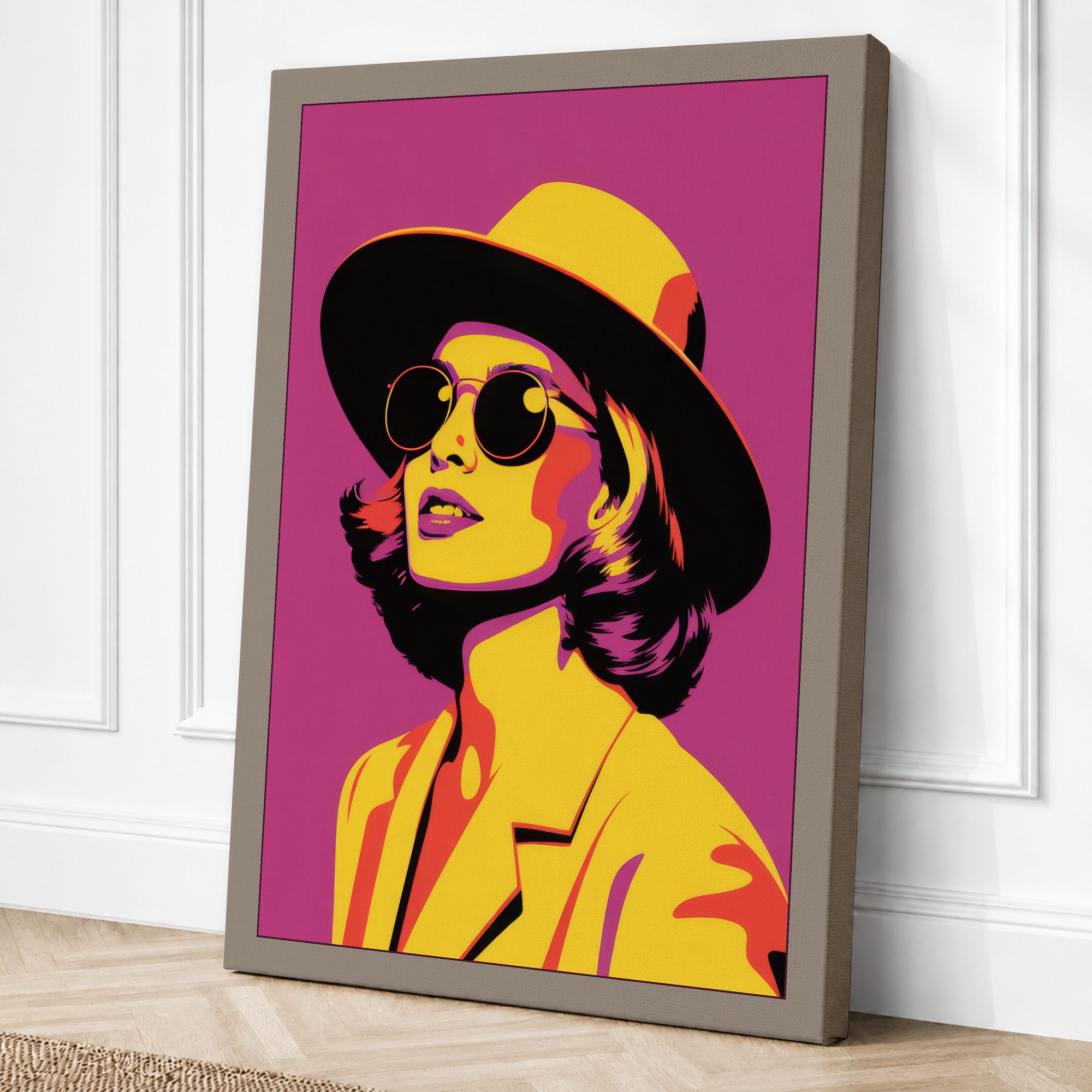Taupe border canvas