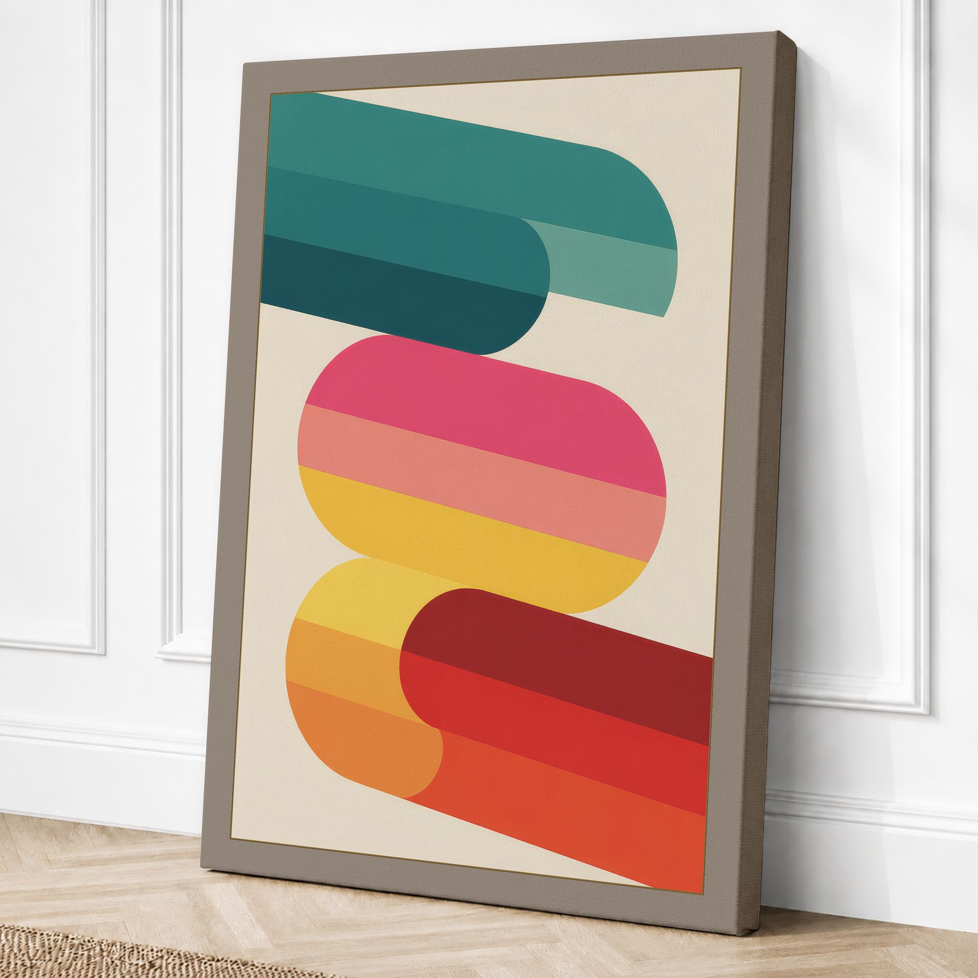Taupe border canvas