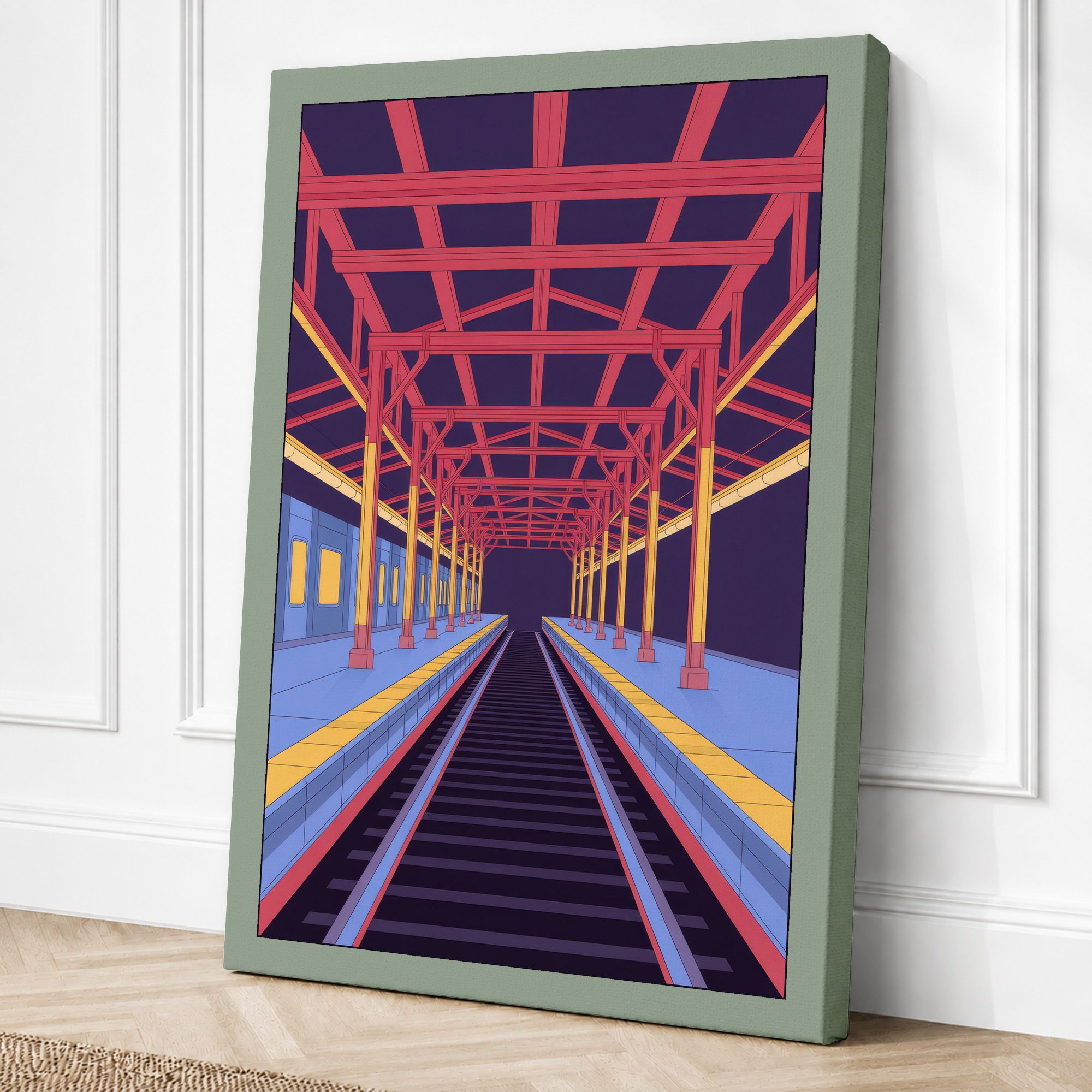 Sage border canvas