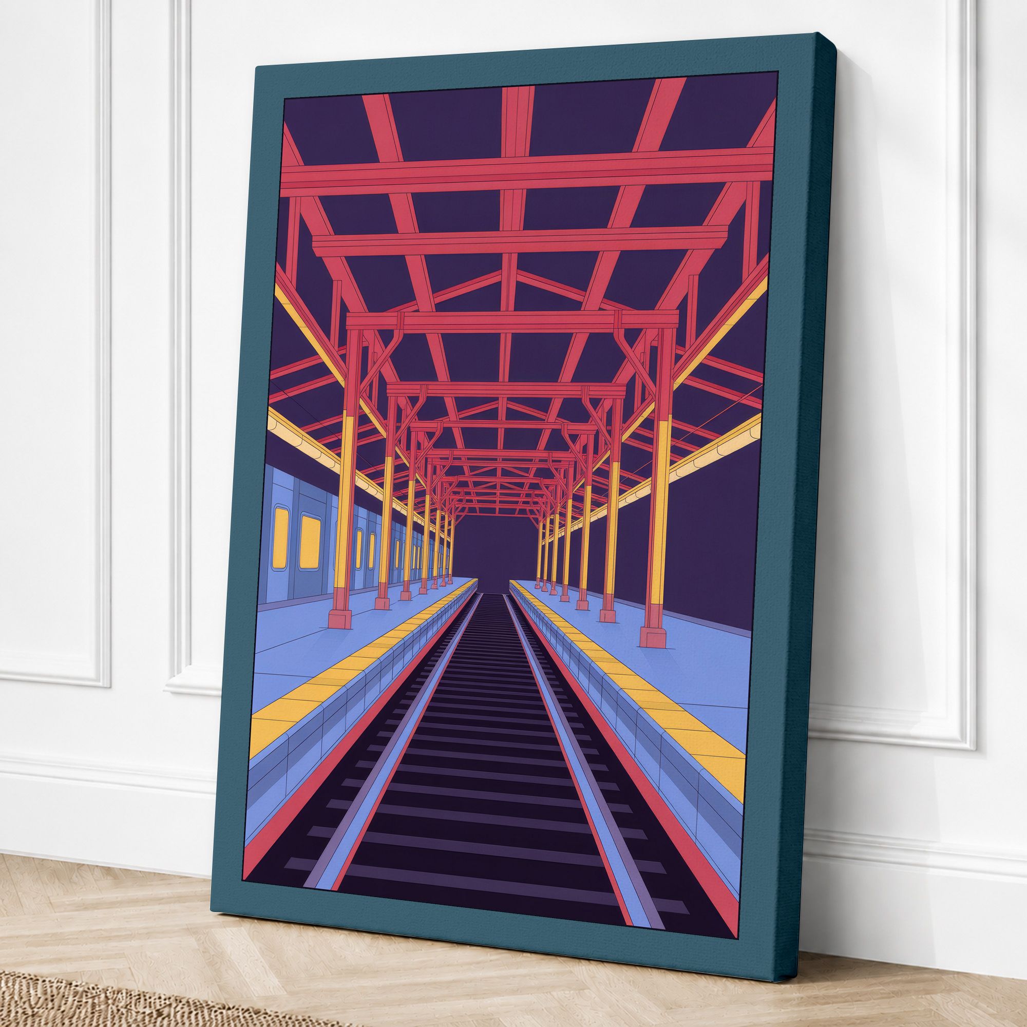 Teal border canvas