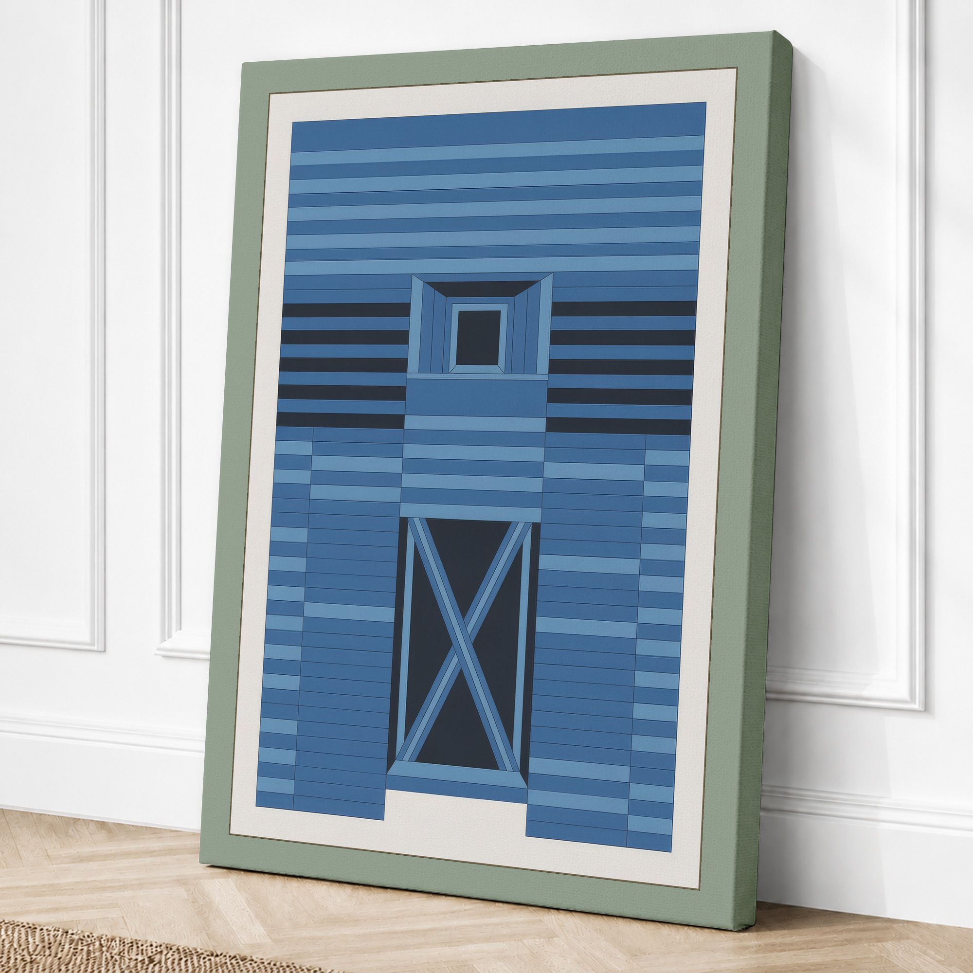 Sage border canvas