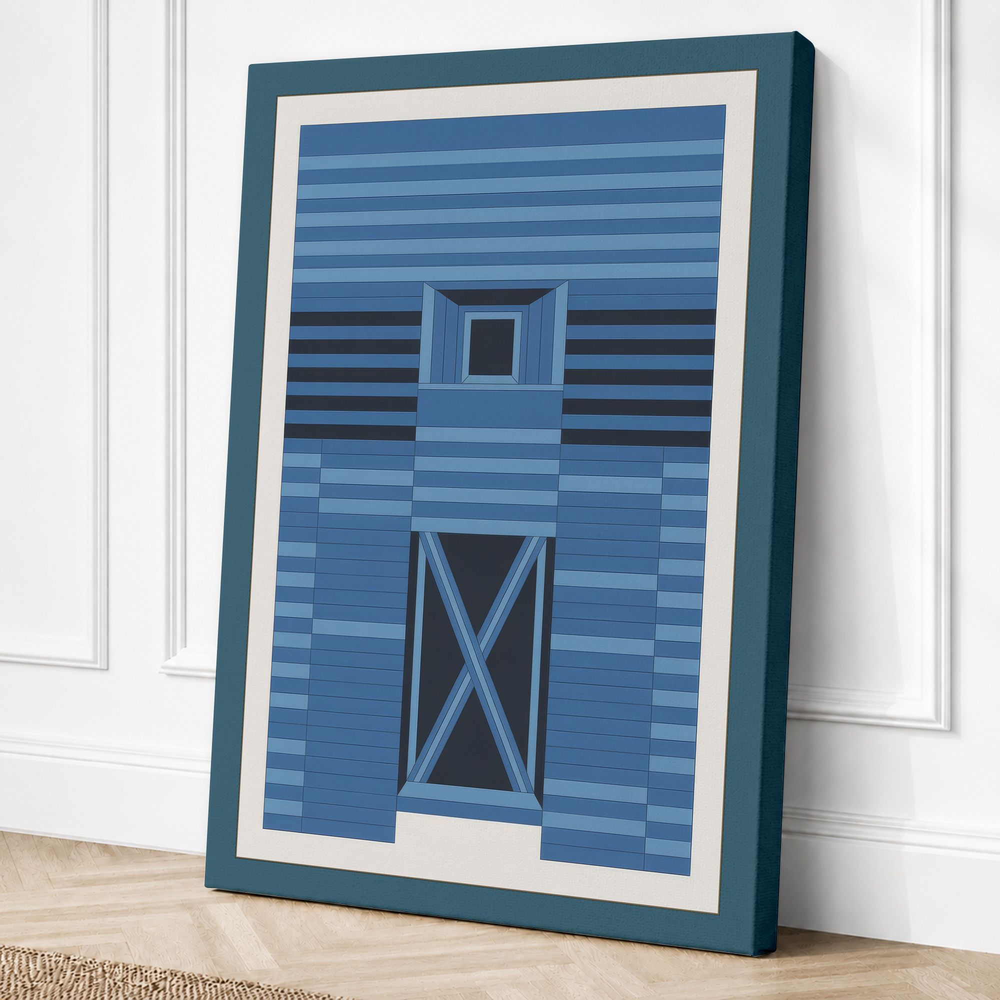 Teal border canvas