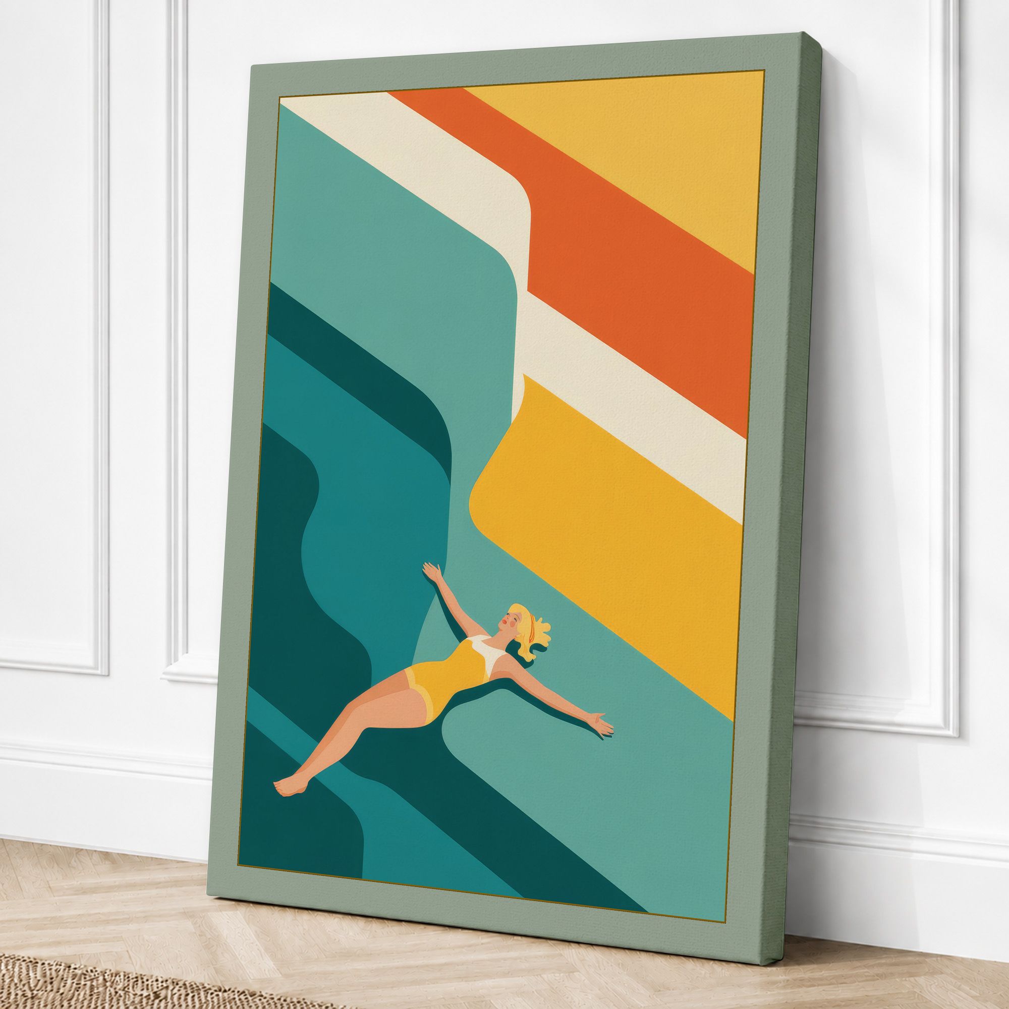 Sage border canvas