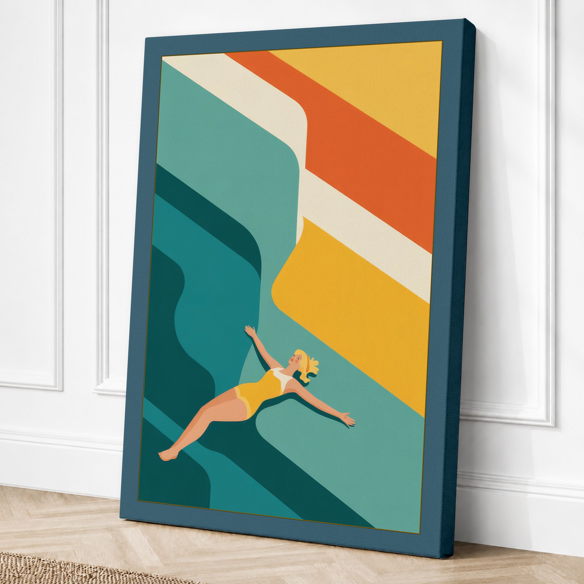 Teal border canvas