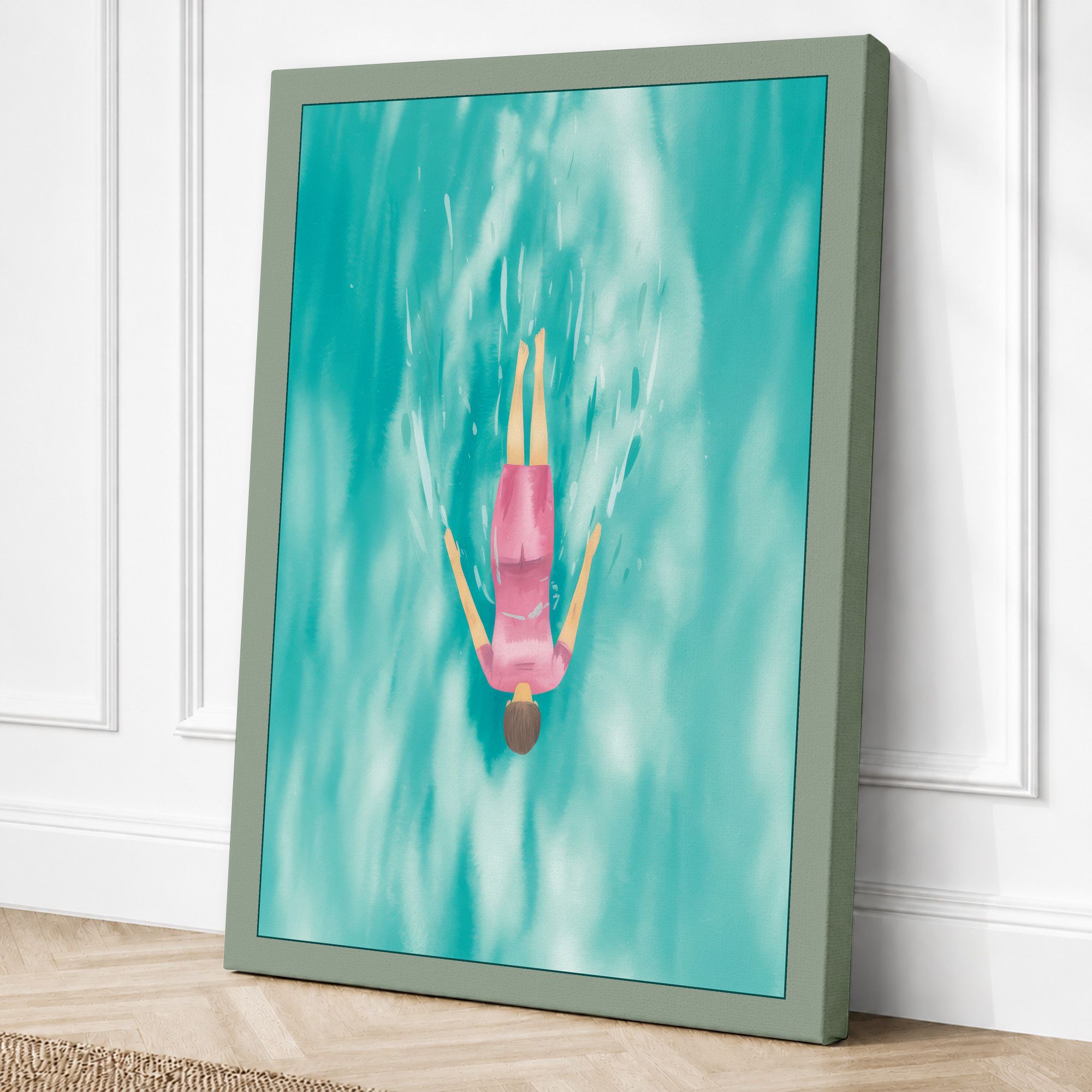 Sage border canvas