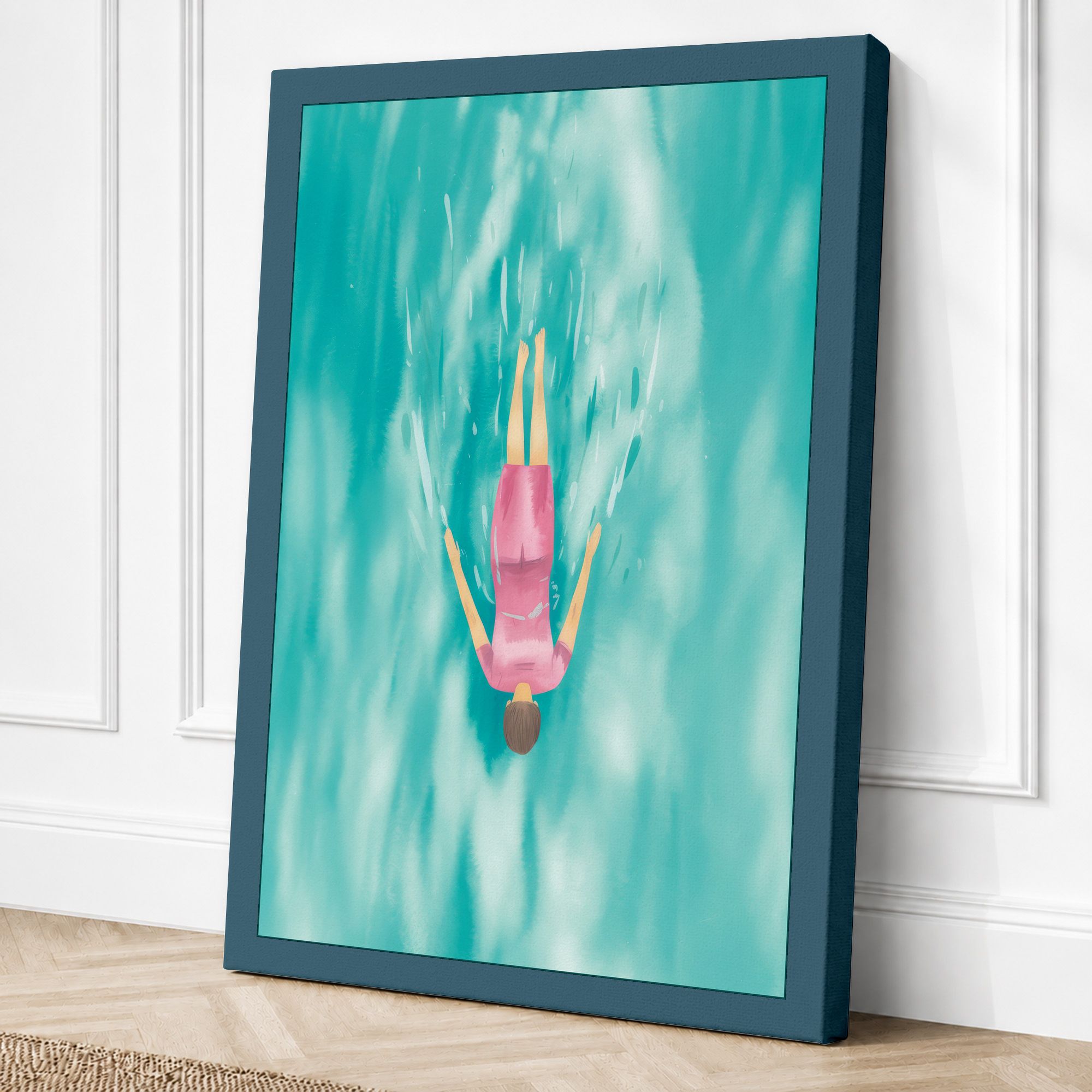 Teal border canvas