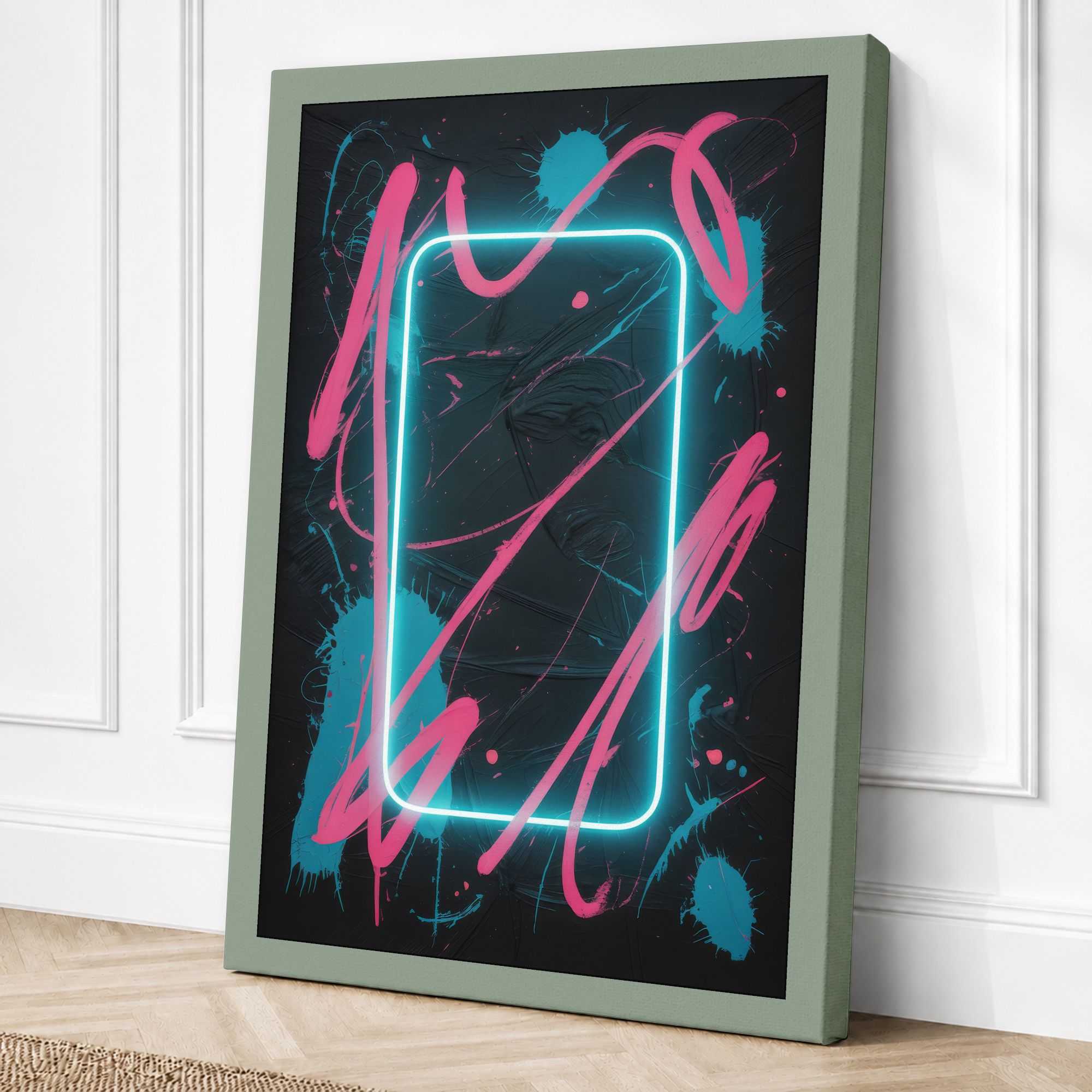 Sage border canvas