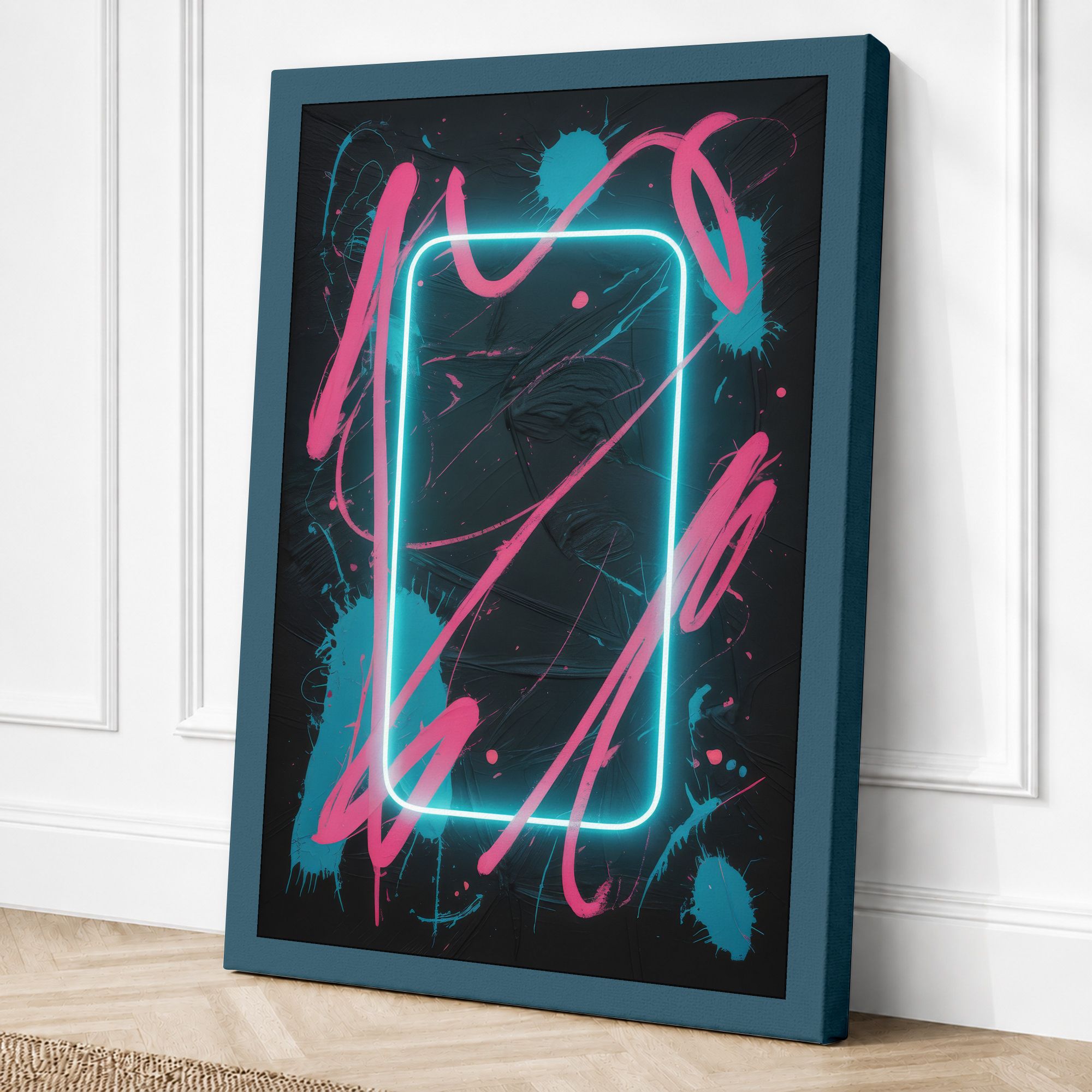 Teal border canvas