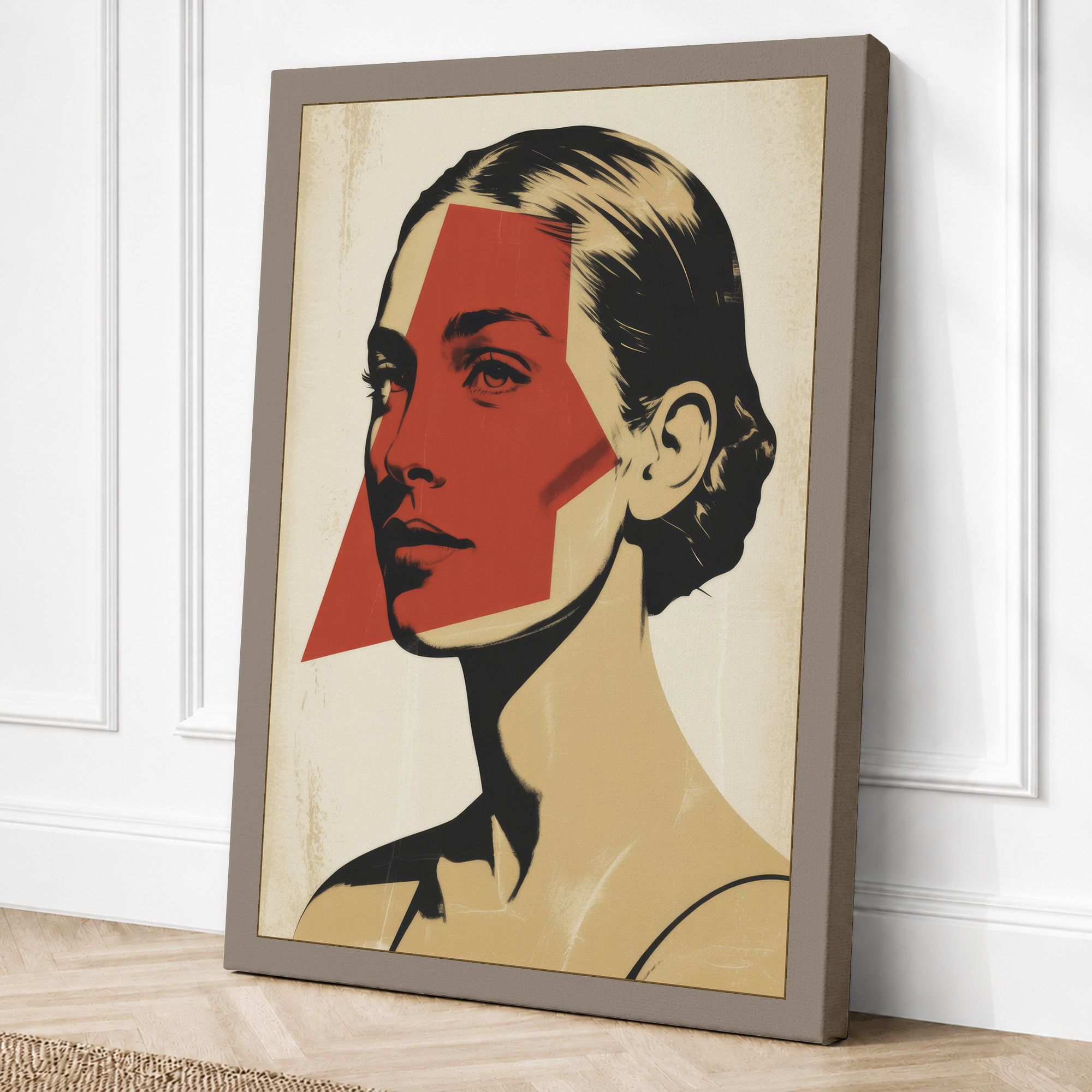 Taupe border canvas